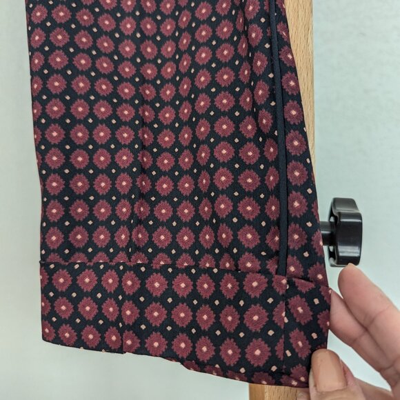 NWOT Ann Taylor LOFT Maroon Patterned Tuxedo Side-Piping Trousers - Picture 7 of 9